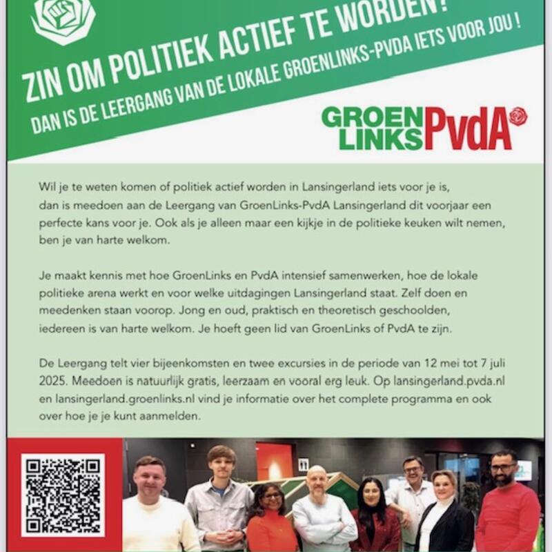 Leergang van PvdA en GroenLinks Lansingerland 2025